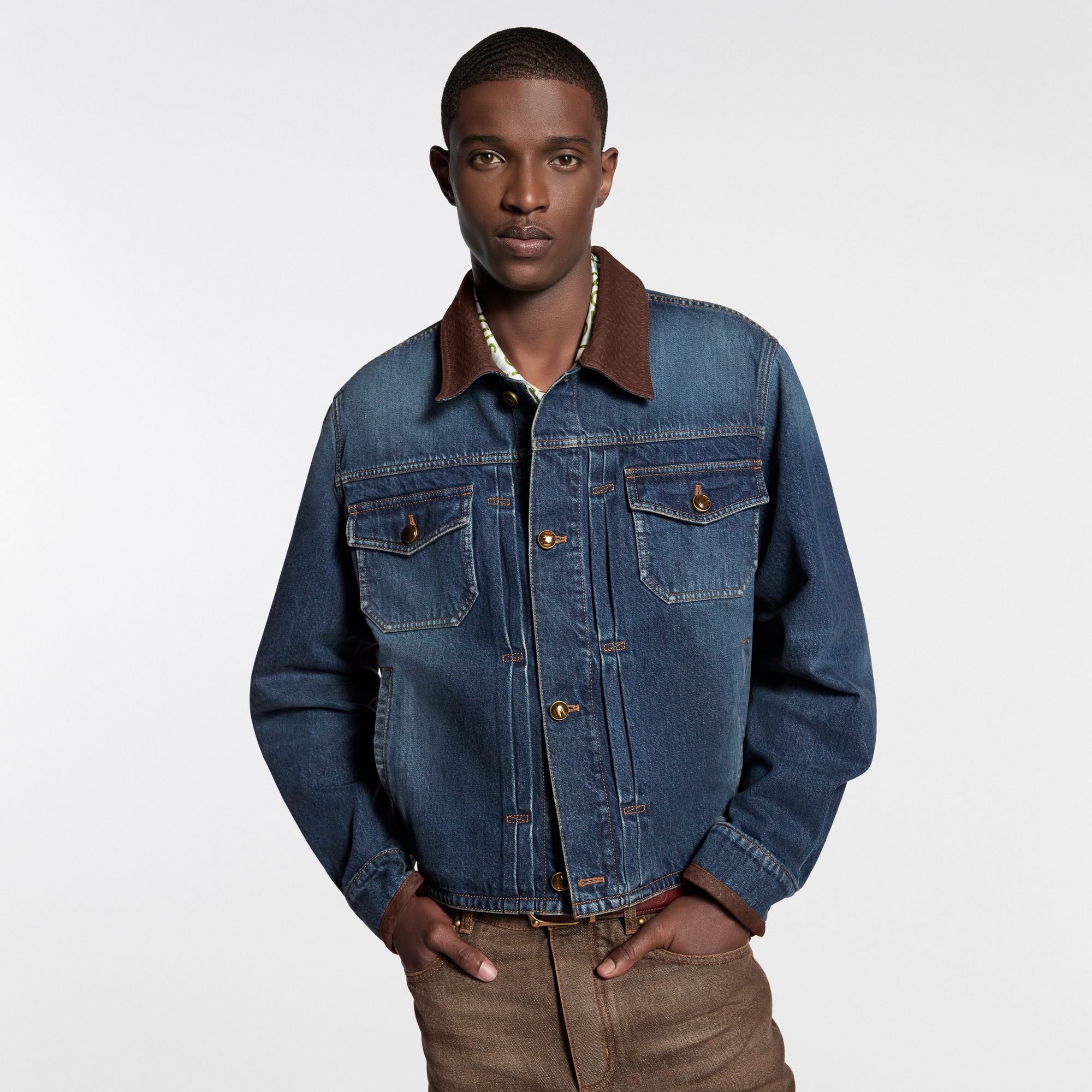 レザーシグネチャーディテールデニムジャケット ｜ルイ・ヴィトン 公式